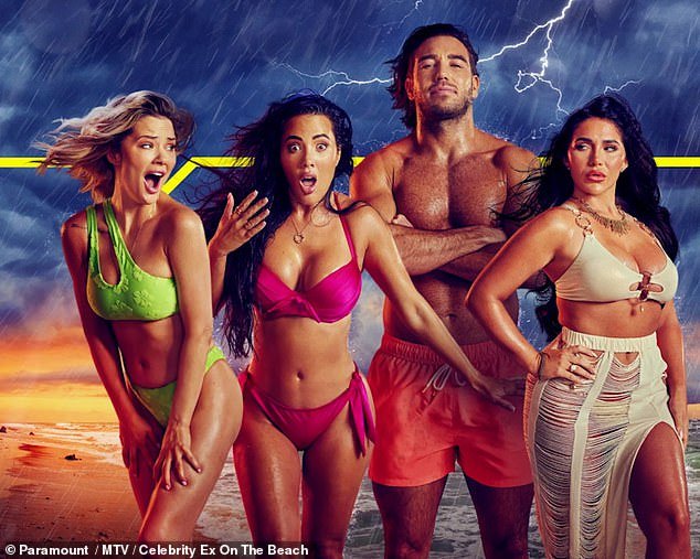 Celebrity Ex On The Beach is back and looks more explosive than ever in the first look trailer, including TOWIE, Love Island and MAF stars (photo L-R Jessika Power, Yazmin Oukhellou, James Lock, Chloe Brockett)