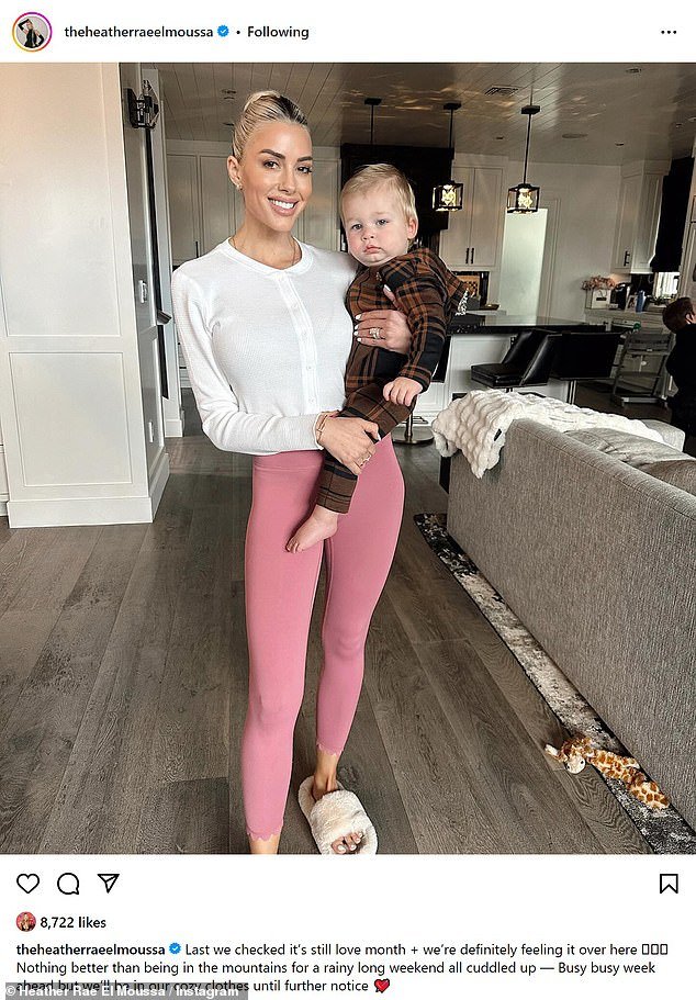 Heather Rae El Moussa, 36, took to Instagram on Monday to share adorable snaps of her one-year-old son Tristan and declared that it's still 'love month' amid her recent Valentine's Day controversy