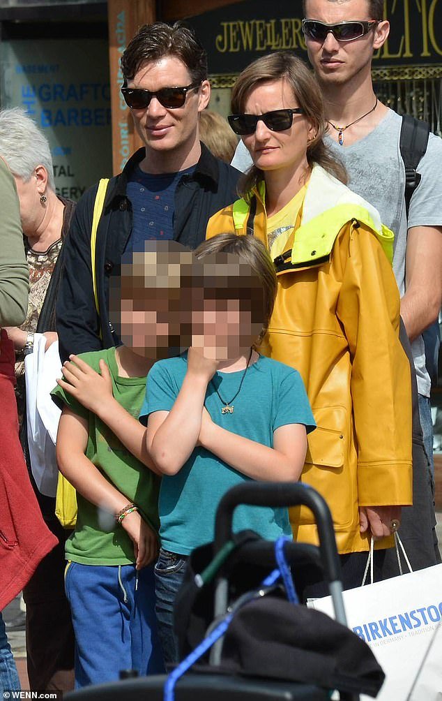 The couple have two children together, Malachy, 17, and Aran, 16. Pictured: The family in Dublin in 2014