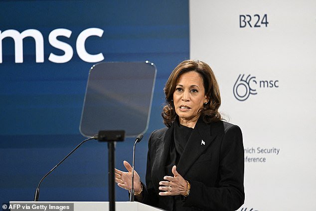Vice President Kamala Harris responded to the death of Russian opposition leader Alexei Navalny during an appearance at the Munich Security Conference on Friday