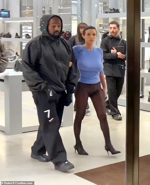 Kanye West's Wife Bianca Censori Goes Braless In Skintight Blue