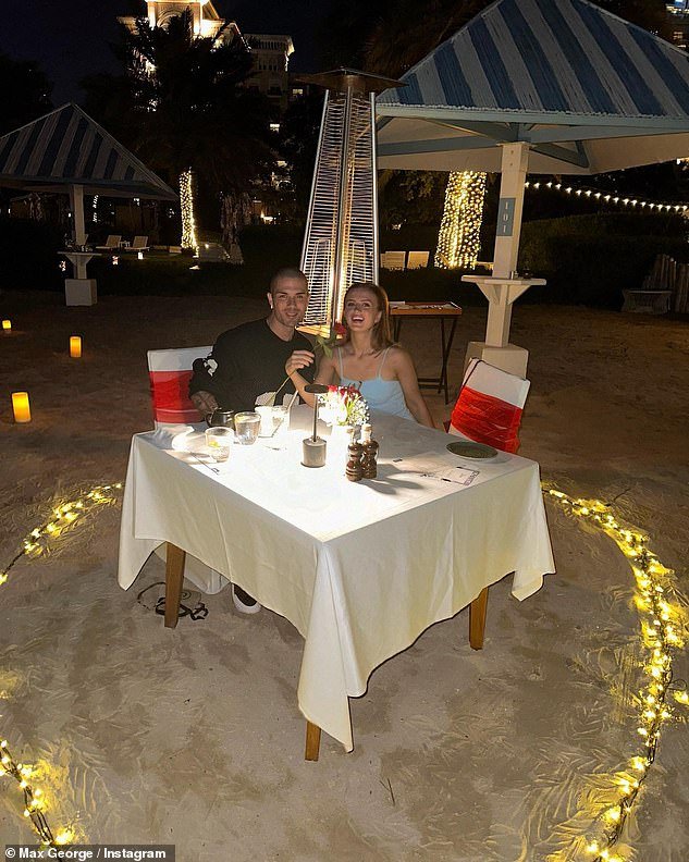 Max George treated Maisie Smith to a candlelit dinner on the beach in Dubai on Valentine's Day, with fans saying it 'would have been the perfect proposal'