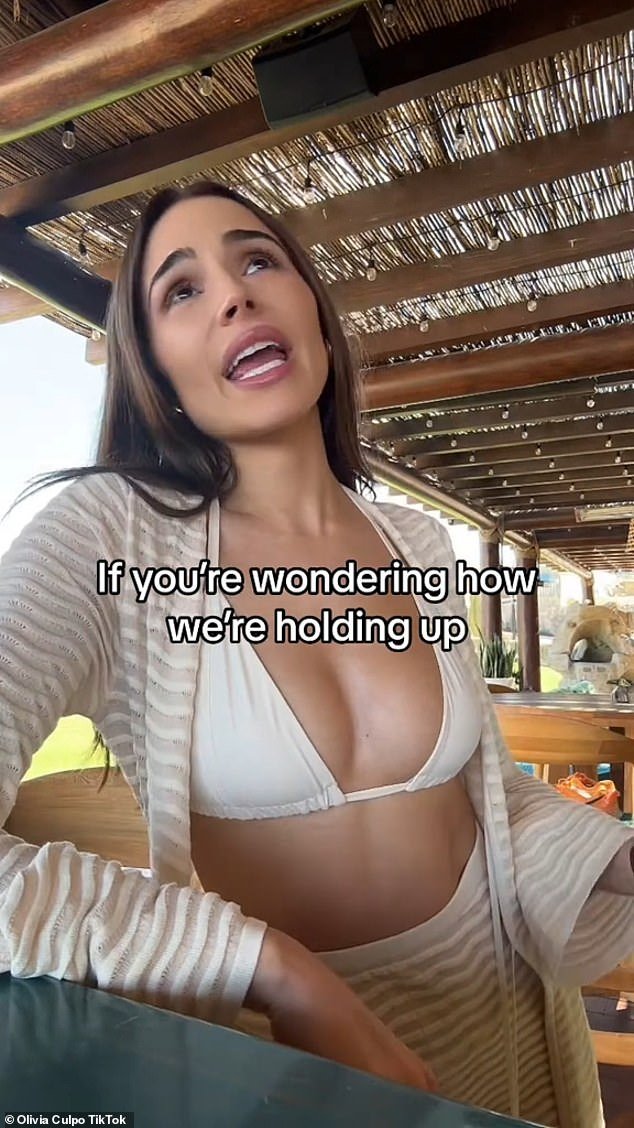 Olivia seen on Tik Tok while on vacation in Cabo San Lucas