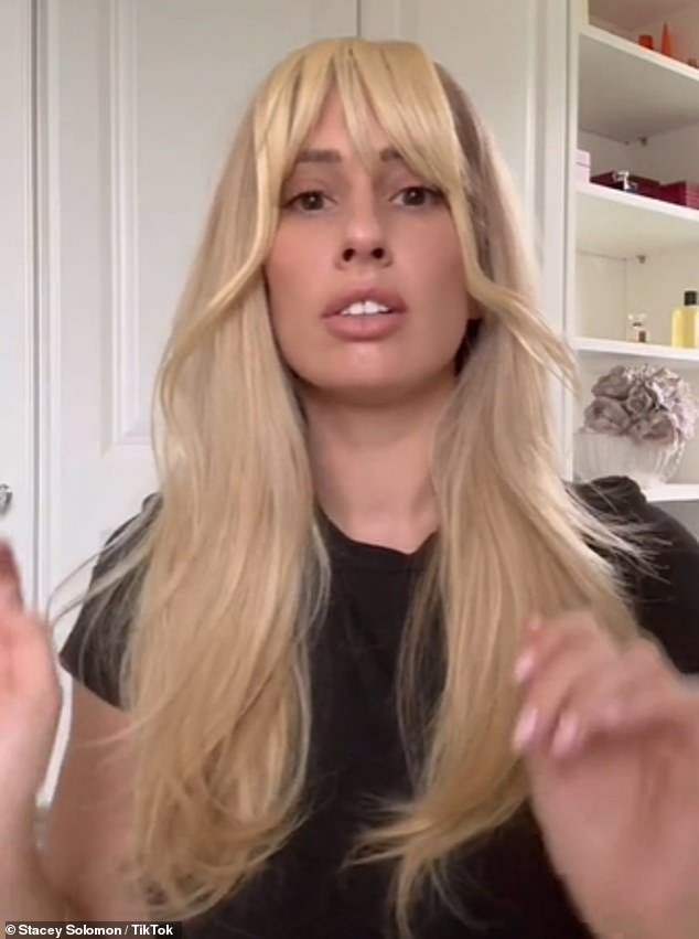 Stacey Solomon left fans in hysterics on Sunday when she showed off her new hair while trying out a 'fake edge' in her latest TikTok video
