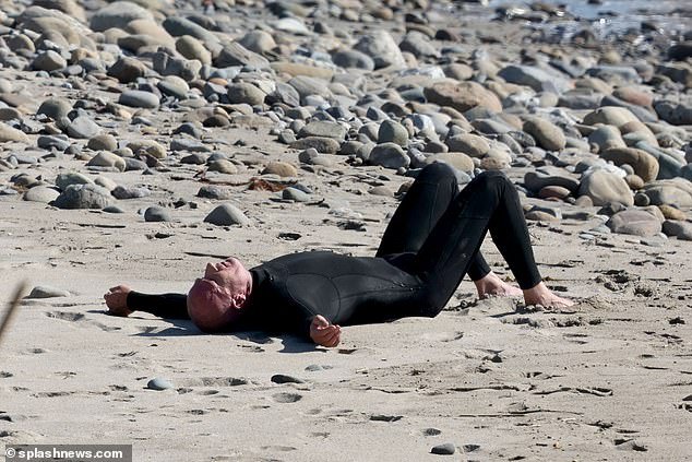 Dominic Purcell was spotted having a beach day all alone, amid claims Tish Cyrus 'stole' him from her daughter Noah Cyrus