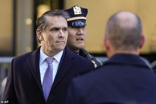 Trump's attorney Todd Blanche arrives at Trump Tower in Manhattan, New York, on Thursday as the former president prepares for court in the Stormy Daniels hush money case