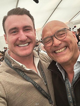 He also posed with celebrity chef Greg Wallace as Scotland defeated England 30-21