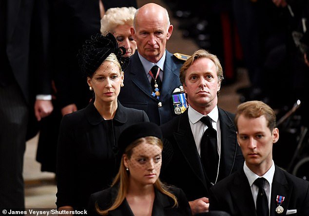 Kingston pictured next to Lady Gabriella Windsor at Queen Elizabeth II's funeral on September 19, 2022