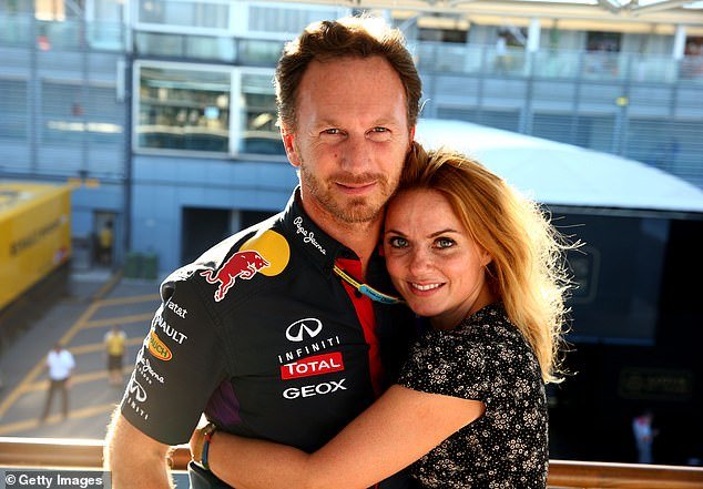 Horner and wife - Spice Girl Geri Halliwell - posing after the 2014 F1 Italian Grand Prix