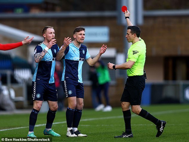 Wheeler lashed out at Barnsley's Corey O'Keefe on the touchline with his first challenge