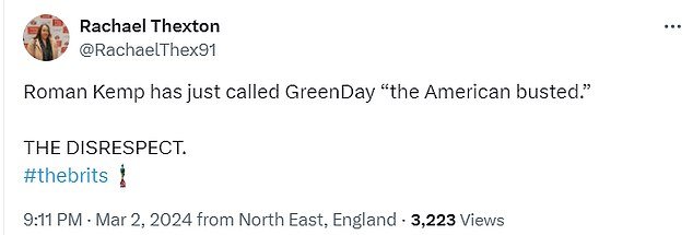 Viewers were less than impressed by another Roman joke on Saturday evening.  The host called Green Day 
