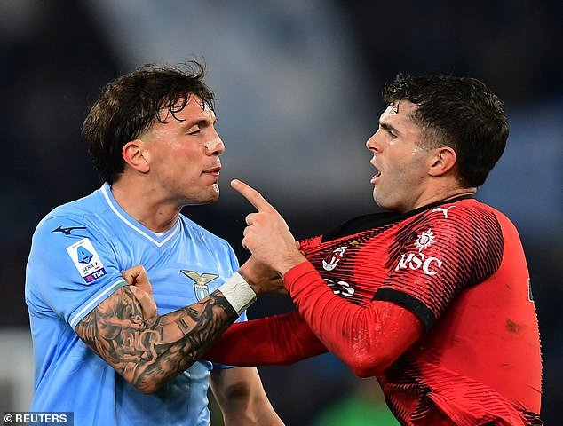 Pulisic was responsible for drawing red cards, which saw two different Lazio players sent off