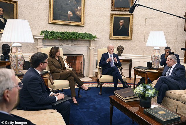 Speaker Mike Johnson, Majority Leader Chuck Schumer, Minority Leader Mitch McConnell and House Minority Leader Hakeem Jeffries met with President Joe Biden and Vice President Kamala Harris at the White House last week to discuss government funding
