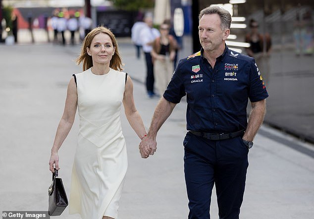 Horner (pictured with his Spice Girl wife at the weekend) was cleared of wrongdoing in an internal investigation on Wednesday