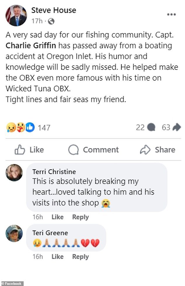 1709649264 685 Wicked Tuna star Charlie Griffin dies along with his dog
