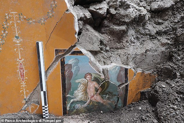 The beautiful work of art is a 'fresco' - a kind of mural - but due to damage to the wall it has not been fully preserved