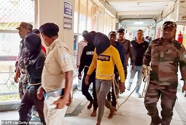 Three men accused of gang rape Fernanda appeared in court in India on Monday.  Police in India are also currently hunting four other suspects in connection with the violent attack