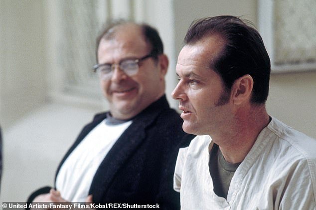 The actor as mental patient Nicholson in One Flew Over The Cuckoo's Nest in 1975