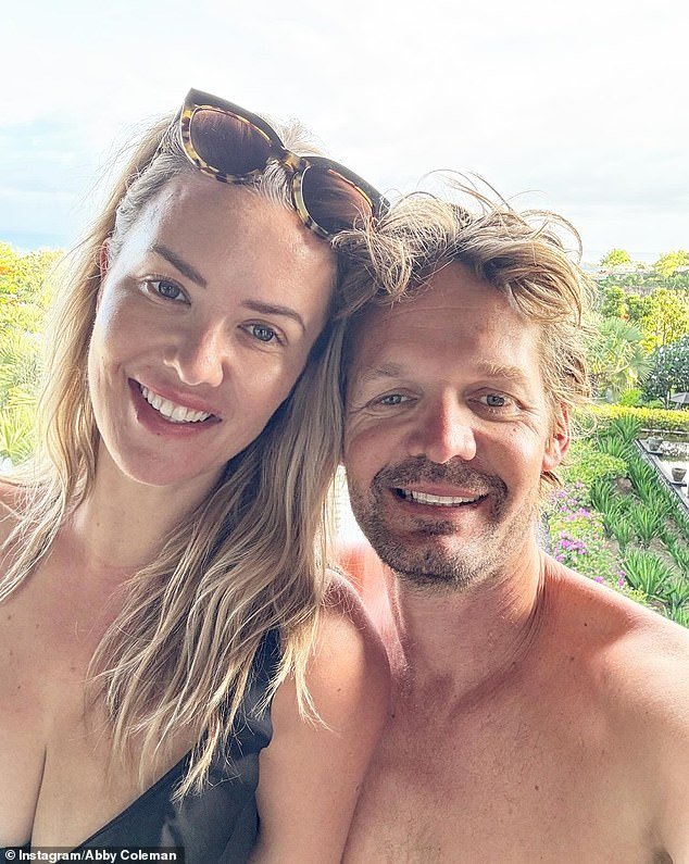 The 42-year-old Hit 105 FM star has revealed to The Courier Mail that the couple, who share three children and tied the knot in 2010, once had to seek help due to the 'mental strain' of their marriage.  Pictured: Abby and husband Scott Burdon