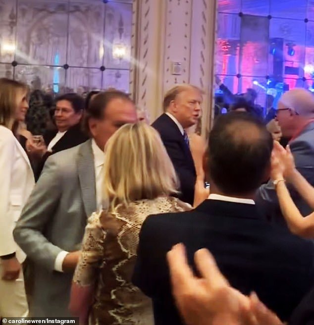 Trump's supporters seemed happy to see the couple walking in together