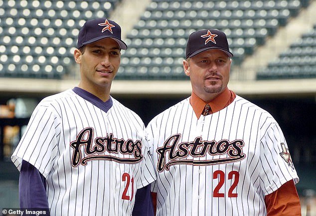 Roger Clemens (right) joined friend and fellow Texan Andy Pettitte (left) in Houston in 2004