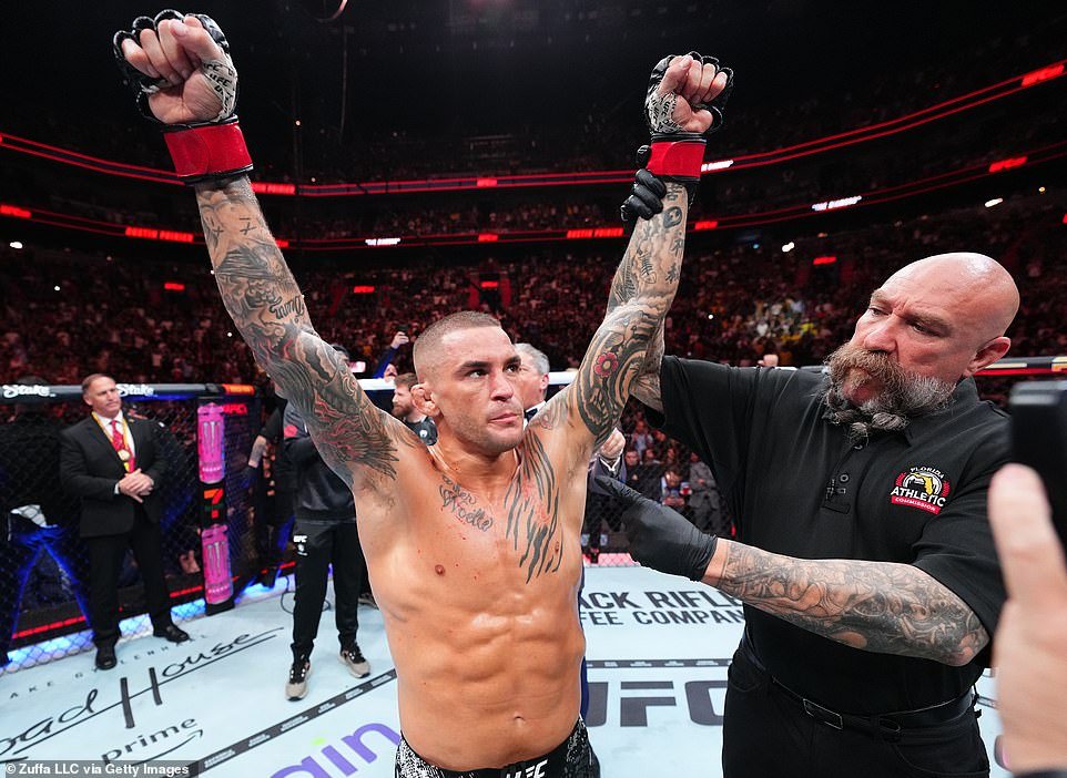 Dustin Poirier scored a stunning knockout victory against Benoit Saint-Denis in their lightweight bout in Miami