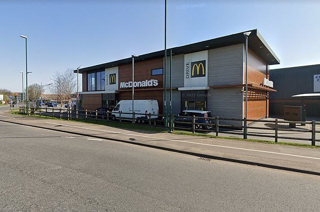 McDonald's workers at the Bognor Regis drive-thru (pictured) boxed up the injured snake, which was collected by the RSPCA and taken to an animal center in Hampshire.