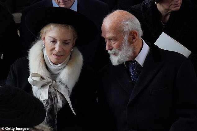 Lady Gabriella's parents, Prince and Princess Michael of Kent, attended a memorial service at St. George's Chapel, Windsor, for King Constantine of Greece on February 27.
