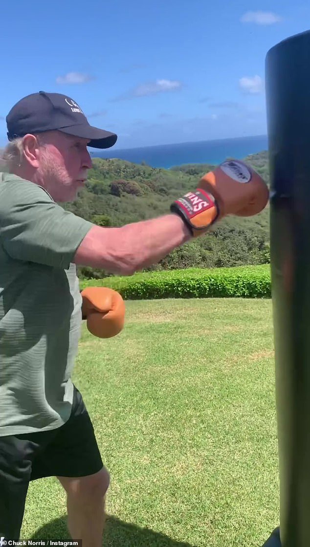 The martial arts icon took to Instagram to share a video with his 1.6 million followers of him throwing a few punches at a heavy bag.