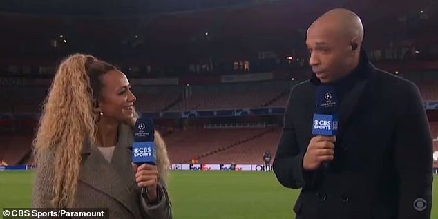Abdo appeared shocked by the comment, while Thierry Henry (right) smiled awkwardly