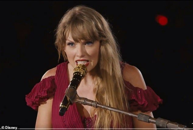 Disney+ also teased a clip of Taylor on piano performing an acoustic version of Maroon from her 10th studio album, Midnights, due out in 2022.