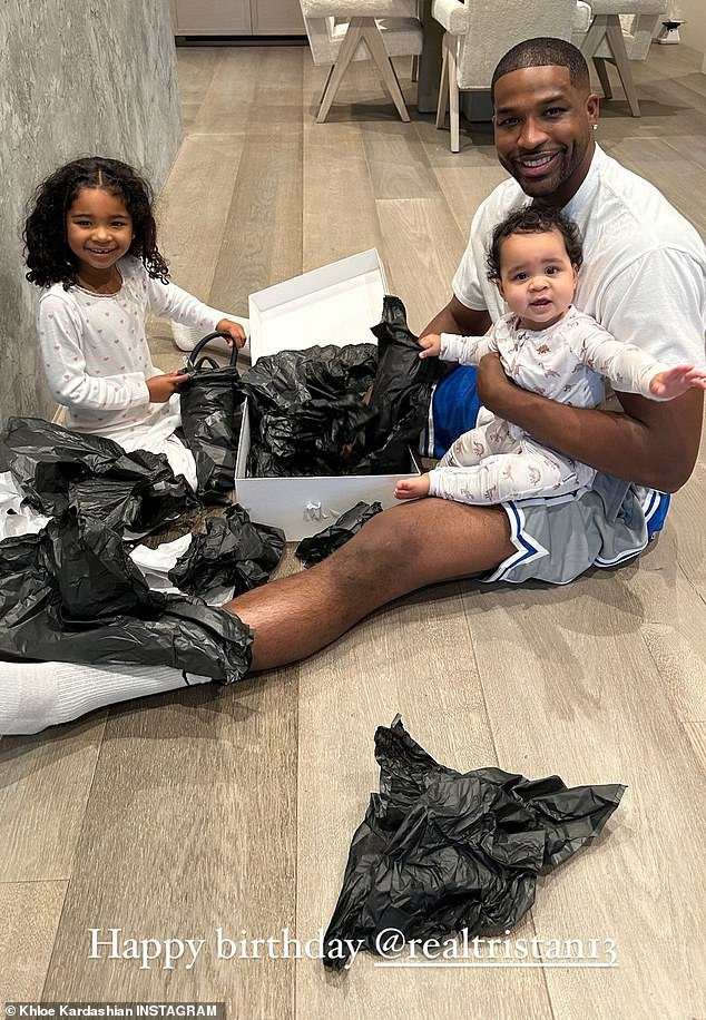 She posted two heartwarming photos of the Cleveland Cavaliers star.  One was with their children True and Tatum, and another with his younger brother