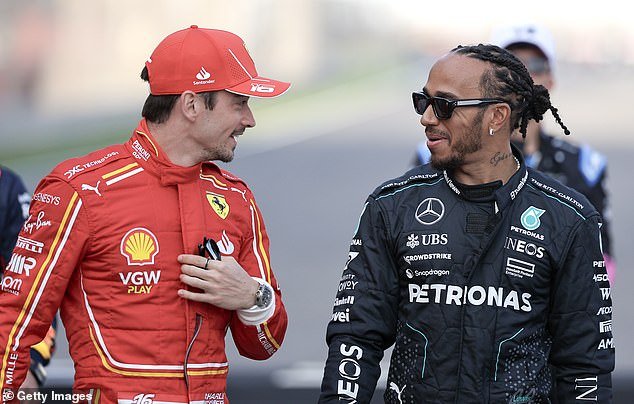 The Brit will join forces with Charles Leclerc (left) at the Italian brand