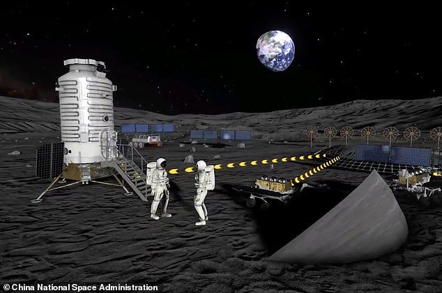 China and Russia are working together on the International Lunar Research Station, a massive complex on the moon that will start operating in 2026 (File image)