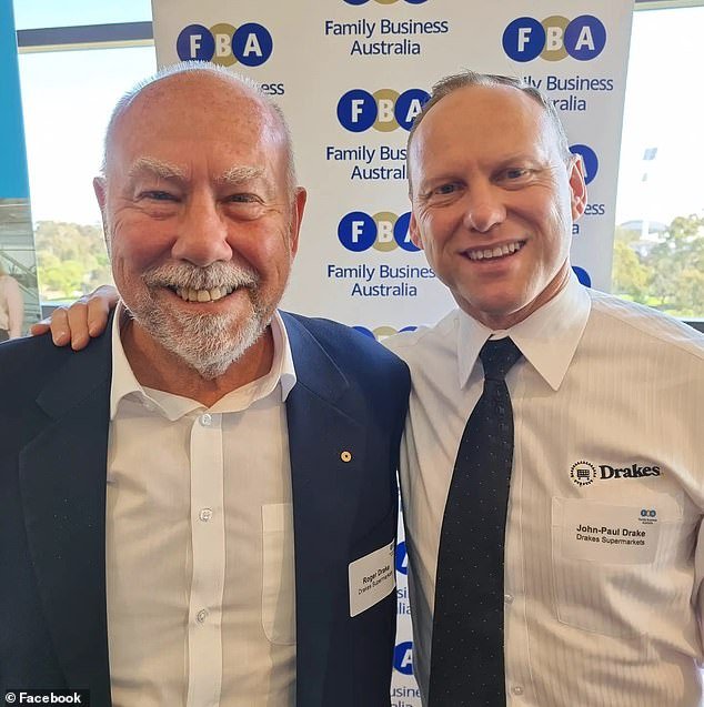 He hasn't appeared on the list in recent years, but through hard work Mr Drake has regained his place among the ranks of Australia's wealthy elite (pictured, with his son John-Paul Drake)