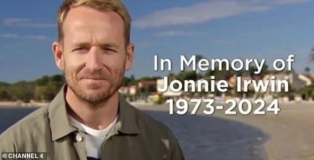 The show, which saw Danni Menzies helping house hunters in Manilva, Spain, was dedicated to Jonnie at the start of the program and this tribute was broadcast at the end.