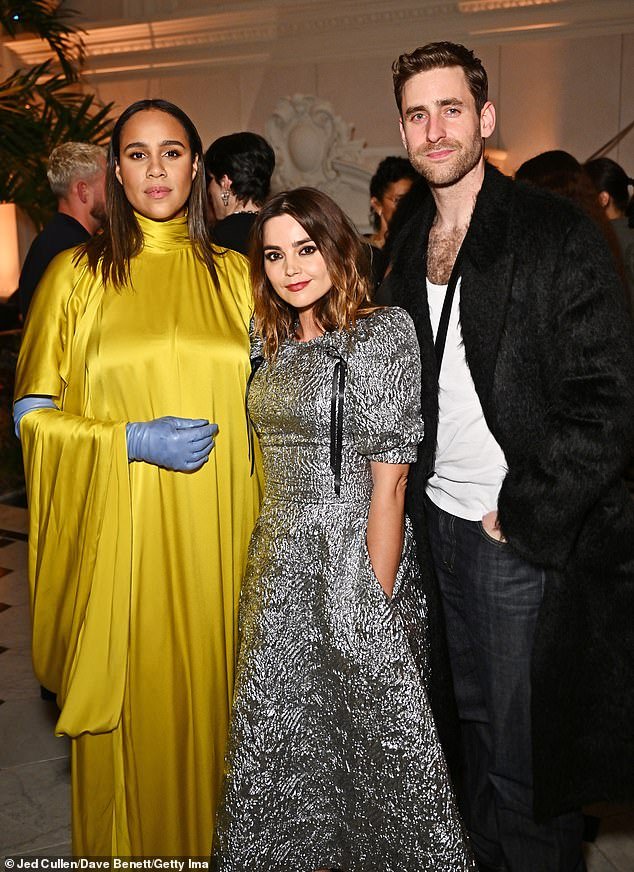 Jenna also posed with Zawe Ashton and Oliver Jackson-Cohen at the party as they supported the former US editor, who moved to Britain following her new role.