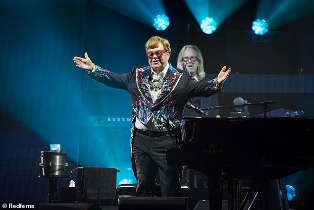 Elton John performs during his 'Farewell Yellow Brick Road' tour at the U Arena on June 11, 2022 in Nanterre, France