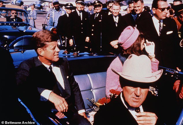 During the gruesome shooting, JFK's blood was splattered over the outfit, but his grieving widow refused to take it off afterwards because she wanted his killers to 'see what they had done'
