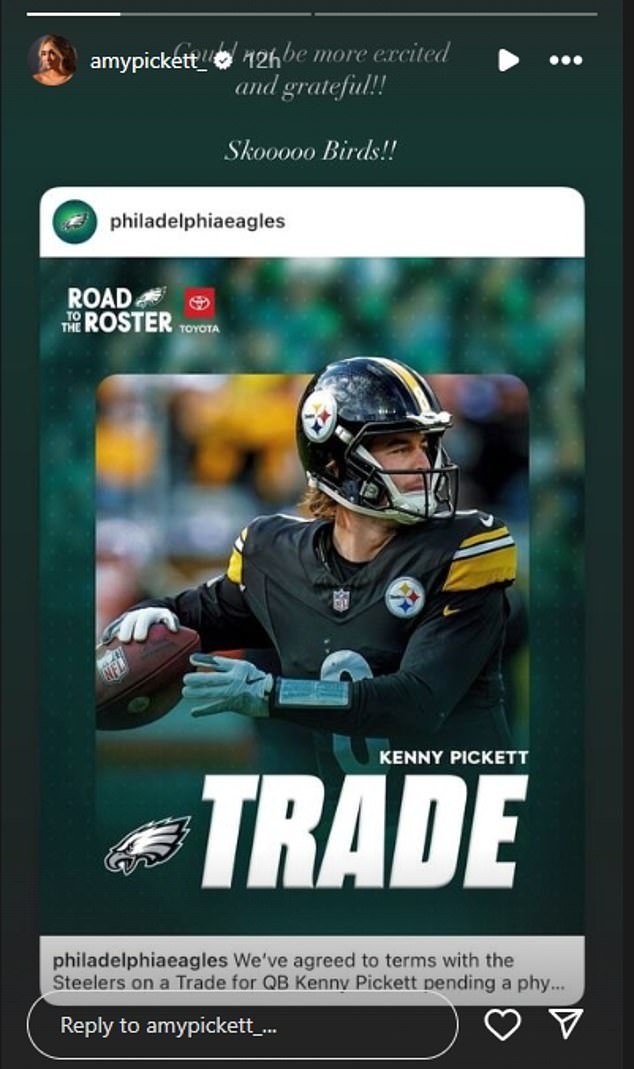 Amy shared her excitement to now root for the Eagles following the trade of her QB guy Friday