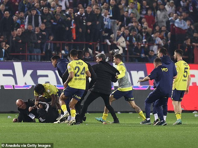 Violent scenes unfolded in Turkey after Trabzonspor fans tried to attack Fenerbahçe players after their Super Lig match