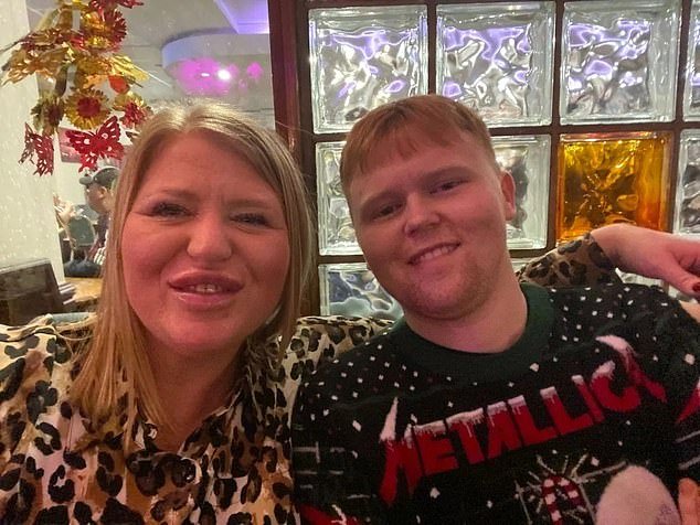 Ms Varley was diagnosed with a specific type of goblet cell carcinoma in 2021 after seeking help for what she assumed was a respiratory infection that was causing her difficulty breathing.  Antibiotics didn't help, prompting her husband Matthew to finally call her an ambulance.  Pictured is Mrs Varley with her son Charlie