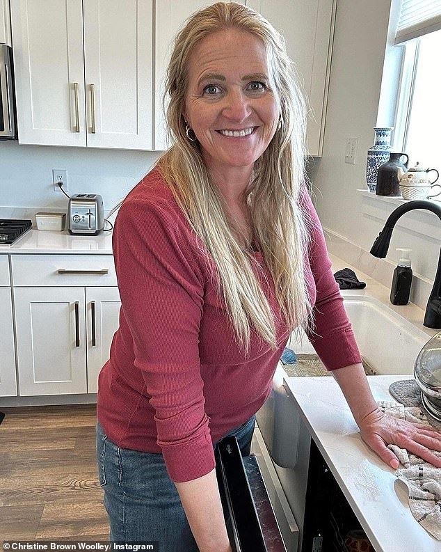 The 55-year-old patriarch's third ex-wife, Christine Brown Woolley (pictured March 4), posted a recipe for Brown's favorite breakfast - a faux tapioca pudding - tinted green in honor of St. Patrick's Day