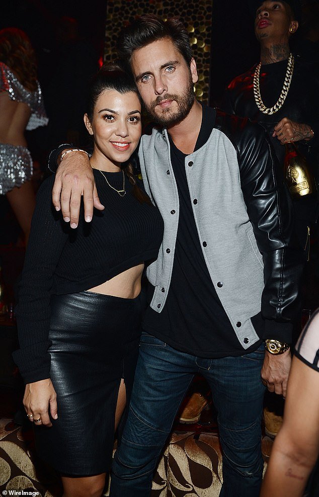 Scott was in a long-term relationship with Kourtney Kardashian from 2006 to 2015.  The former couple, pictured in October 2013, share three children