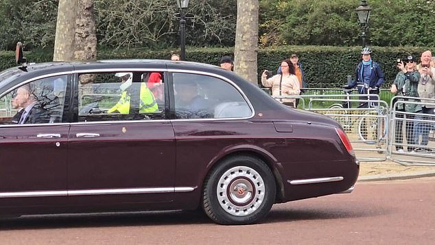 Charles was seen leaving Clarence House today by car after days of conspiracy theories about the royal family