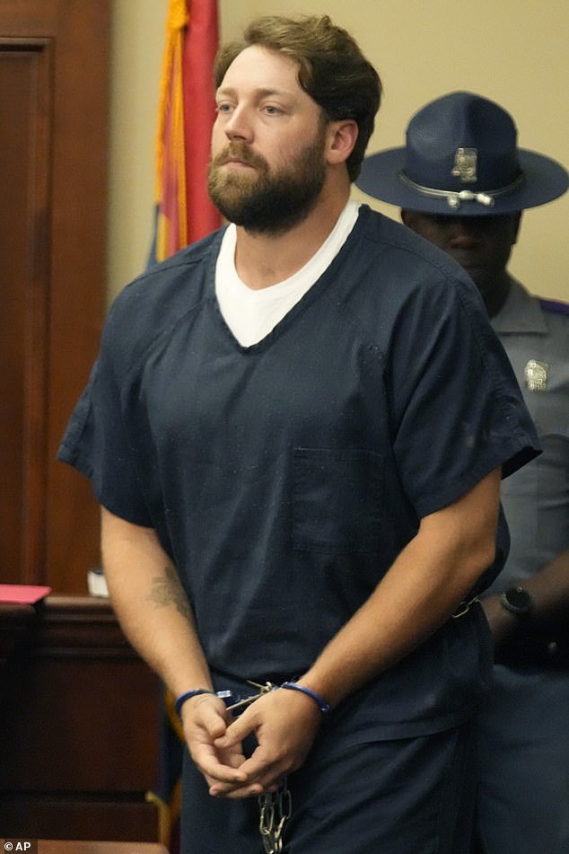 Former Mississippi sheriff's deputy Hunter Elward was sentenced by U.S. District Judge Tom Lee, who handed down a 241-month prison sentence on Tuesday.  He is pictured in court last year