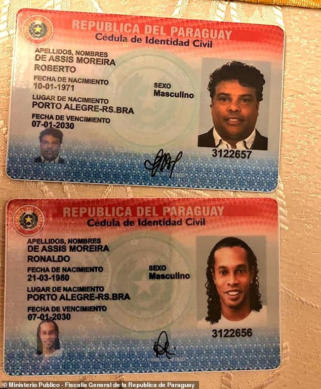 Ronaldinho and his brother used fake passports and IDs to gain entry to the country in 2020