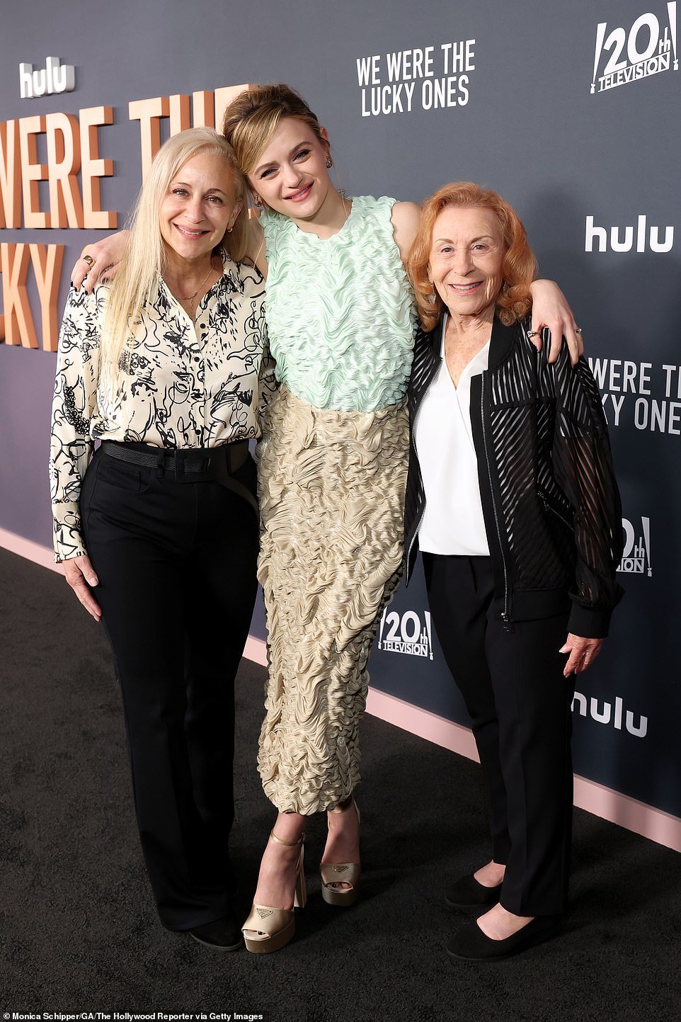Her beloved mother Jamie King (L) and grandmother Elaine Farrar (R) also joined Joey on the black carpet.