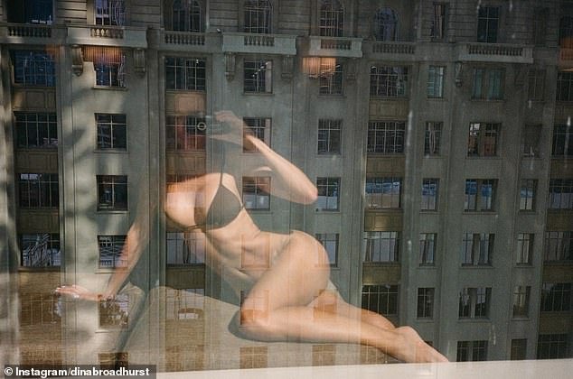 And the 46-year-old, who has made a name for herself as a 'nude artist', once again showed off her curves in a series of images shared to Instagram on Friday
