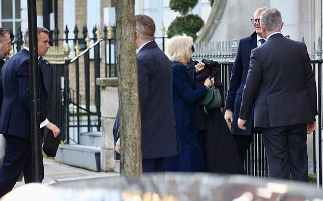 Queen Camilla (centre) accompanied him that day when they visited Kate in her ward